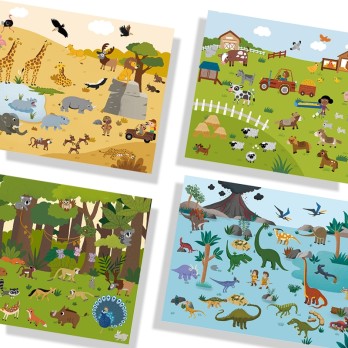 Stickers repositionnables  - ANIMAUX