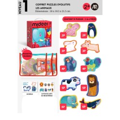 Coffret Puzzles Evolutifs - Niveau 1 - 2 ans et plus - Les Animaux - 10 puzzles