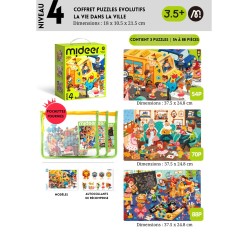 Coffret Puzzles Evolutifs - Niveau 4 - 3,5 ans et plus - La Vie dans la Ville - 3 puzzles