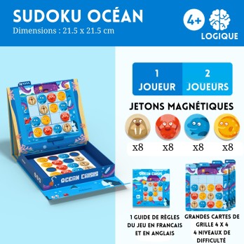 Sudoku Océan - Niveau 2 - 4 ans et plus - 72 challenges à relever