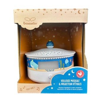 Veilleuse - Projecteur d'Etoiles Ocean 14 Cm - Musical - Détection des Pleurs - Rechargeable USB