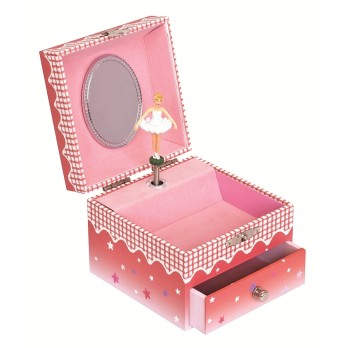 Boite à Musique Cube Phosphorescent Ballerine - Rose Foncé
