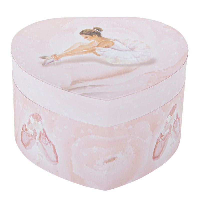 Boite à Musique Cœur Phosphorescent Ballerine - Rose