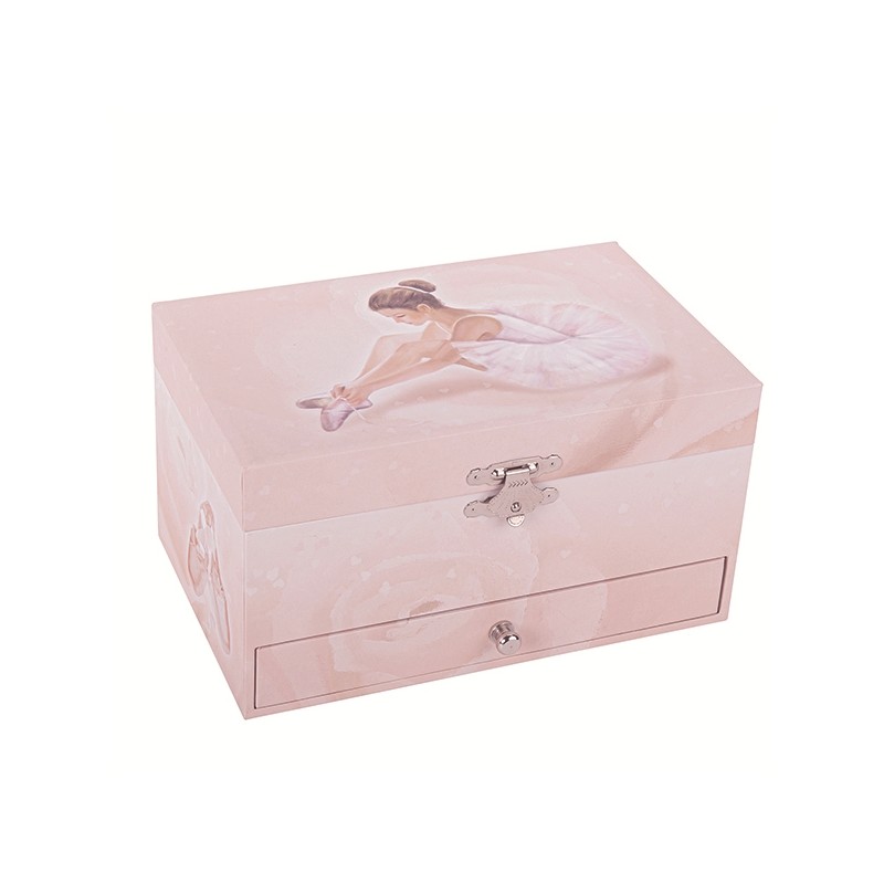 Boite à Bijoux Musicale Phosphorescente Ballerine - Rose