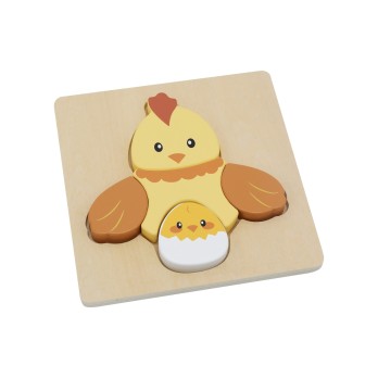 Petit puzzle Poule bois FSC