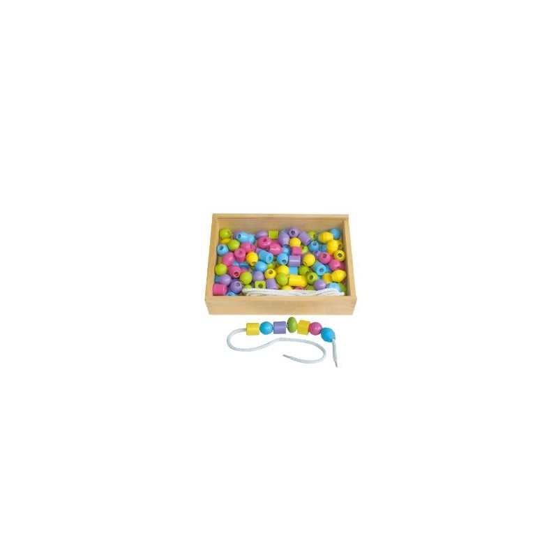Grosses perles en bois pastel  FSC