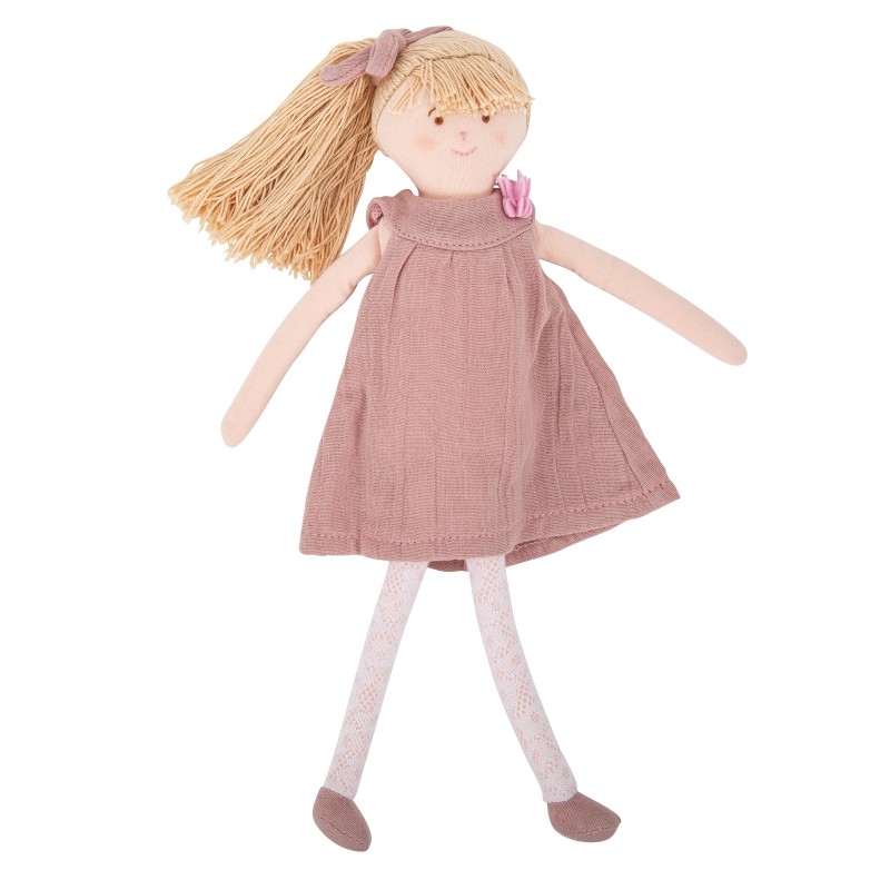 Poupée Robe coton Bio Vieux Rose 30Cm
