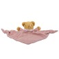 Ours Triangle Doudou avec Hochet 20Cm - Coton Bio Vieux Rose