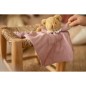 Ours Triangle Doudou avec Hochet 20Cm - Coton Bio Vieux Rose