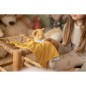 Ours Triangle Doudou avec Hochet 20Cm - Coton Bio Curry