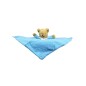 Ours Triangle Doudou avec Hochet 20Cm - Coton Bio Bleu Ciel