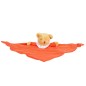 Ours Triangle Doudou avec Hochet 20Cm - Coton Bio Corail