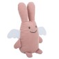 Ange Lapin Doudou - Coton Bio Vieux Rose avec Hochet 20Cm
