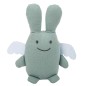 Ange Lapin Doudou - Coton Bio Celadon avec Hochet- 20Cm