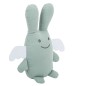 Ange Lapin Doudou - Coton Bio Celadon avec Hochet- 20Cm