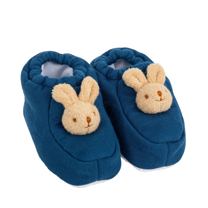 Chausson bébé - Lapin - Bleu Denim Chausson bébé - Lapin - Bleu Denim