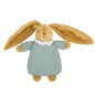 Lapin Nid d'Ange Doudou avec Hochet - Coton Bio Celadon 20Cm