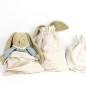 Lapin Nid d'Ange Doudou avec Hochet - Coton Bio Celadon 20Cm
