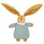 Lapin Nid d'Ange Doudou avec Hochet - Coton Bio Celadon 20Cm
