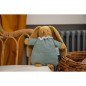 Lapin Nid d'Ange Doudou avec Hochet - Coton Bio Celadon 20Cm