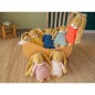Lapin Nid d'Ange Doudou avec Hochet - Coton Bio Celadon 20Cm