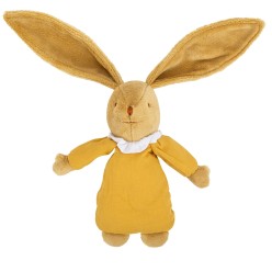 Lapin Nid d'Ange Doudou Musical - Coton Bio Curry 25Cm