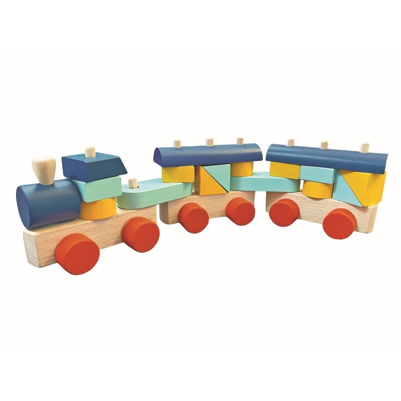 Jeu de Construction en Bois Train - 12M+ Jouet en Bois