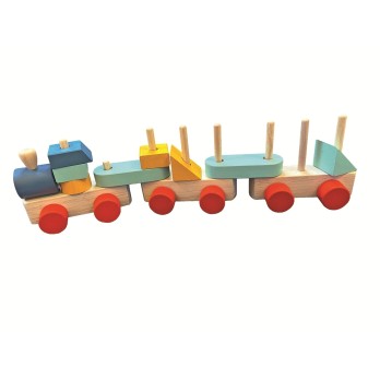 Jeu de Construction en Bois Train - 12M+ Jouet en Bois