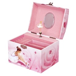 Grande Boite à Bijoux Musicale Phosphorescent Ballerine - Vanity Case - Rose