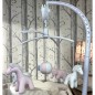 Mobile Musical Girafe, Elephant Rose & Blanc