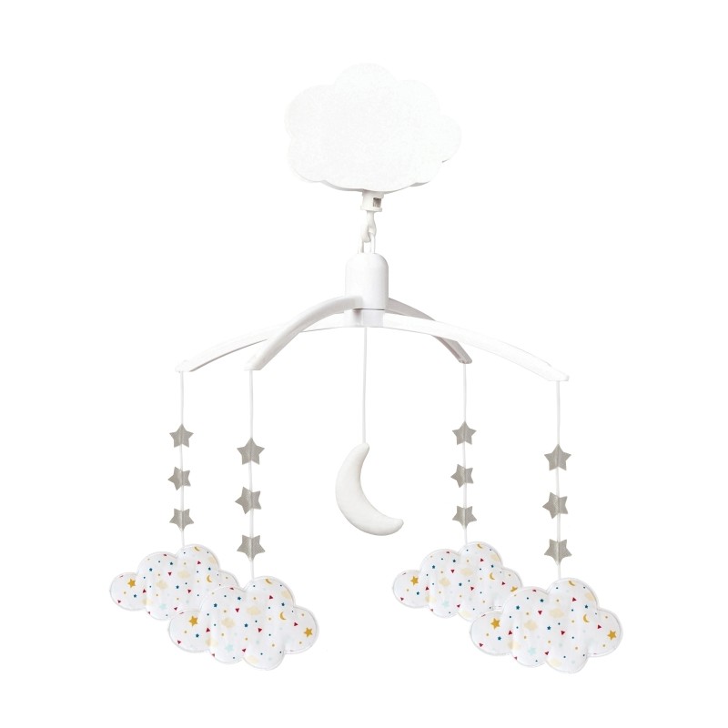 Mobile Musical Nuages - Tissus Etoiles