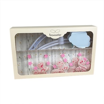 Mobile Musical Etoiles Papillons - Fleurs Roses