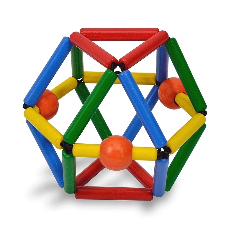 MULTICOLORE GRABBER - Hochet, Anneau de dentition & Apprentissage Musculaire - Jouet en Bois Bébé