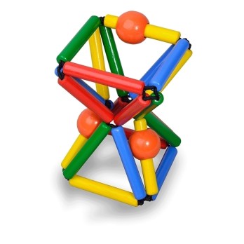 MULTICOLORE GRABBER - Hochet, Anneau de dentition & Apprentissage Musculaire - Jouet en Bois Bébé
