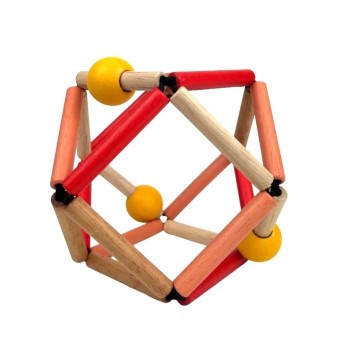 FRUITY GRABBER - Hochet, Anneau de dentition & Apprentissage Musculaire - Jouet en Bois Bébé