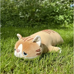 Peluche nemu nemu - MUGI - Chat Brun - Taille L - 54 cm 